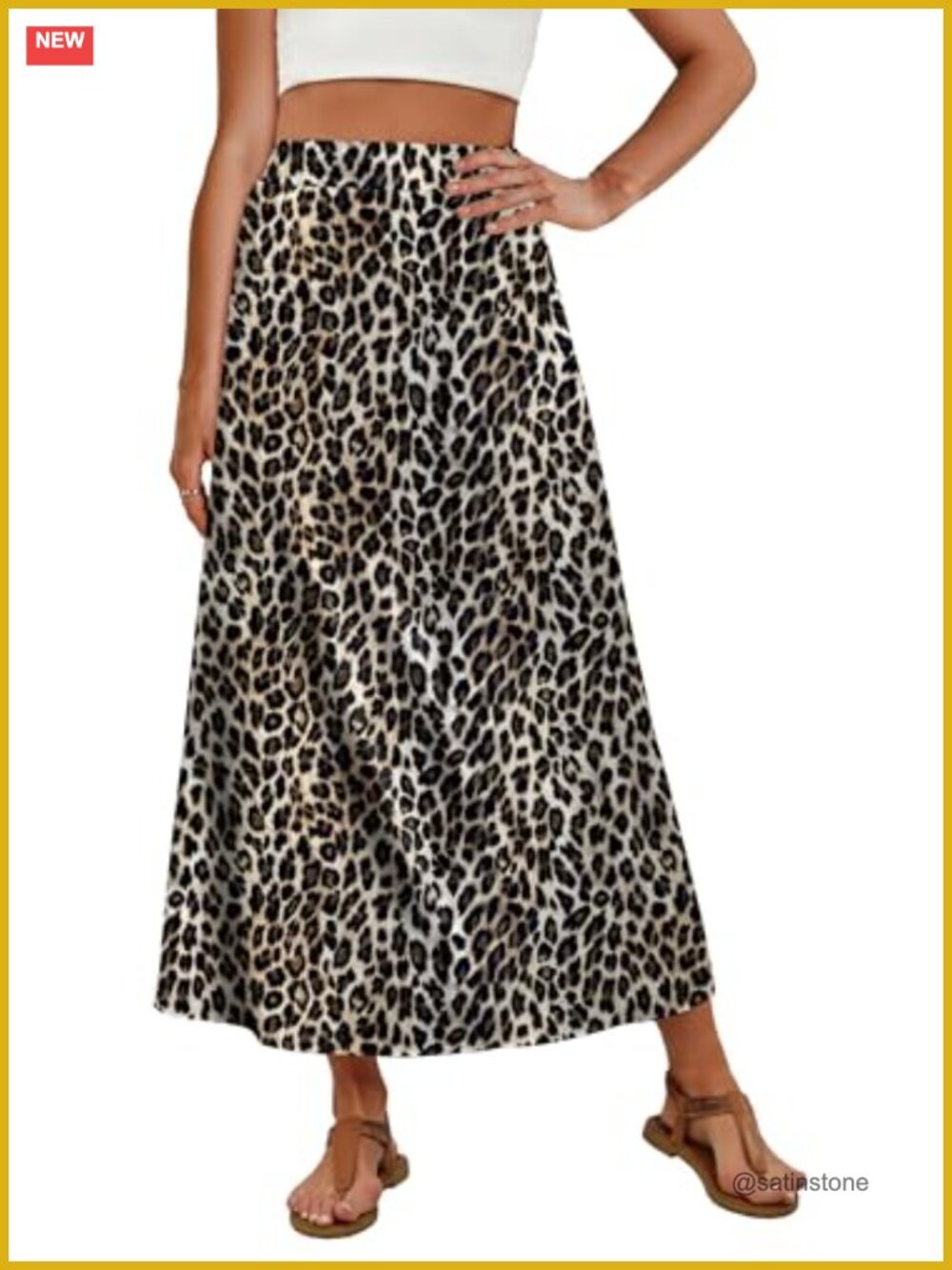 Women's Maxi Skirt with Pockets Stretchy A-Line Smocked Waist Flowy
